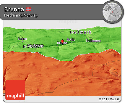 Political Panoramic Map of Brenna
