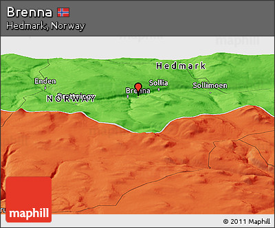 Political Panoramic Map of Brenna
