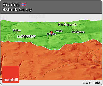 Political Panoramic Map of Brenna