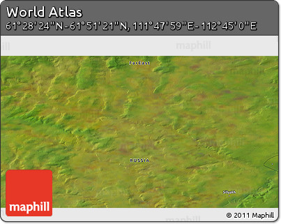 Satellite 3D Map of the Area around 61° 39' 52" N, 112° 16' 30" E