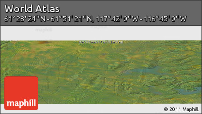 Satellite Panoramic Map of the Area around 61° 39' 52" N, 117° 13' 29" W
