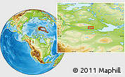 Physical Location Map of the area around 61° 39' 52" N, 118° 4' 29" W