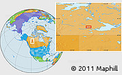 Political Location Map of the area around 61° 39' 52" N, 118° 4' 29" W