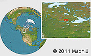Satellite Location Map of the area around 61° 39' 52" N, 118° 4' 29" W