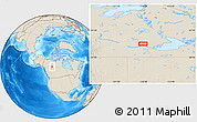 Shaded Relief Location Map of the area around 61° 39' 52" N, 118° 4' 29" W