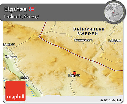 Physical Panoramic Map of Elgshøa