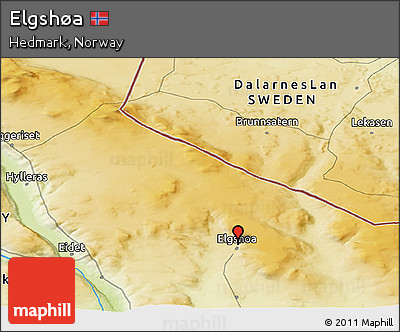 Physical Panoramic Map of Elgshøa