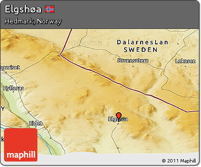 Physical Panoramic Map of Elgshøa