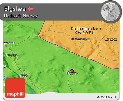 Political Panoramic Map of Elgshøa