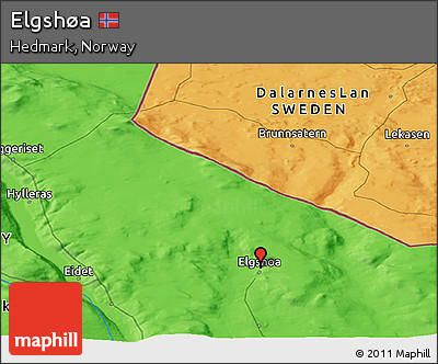 Political Panoramic Map of Elgshøa