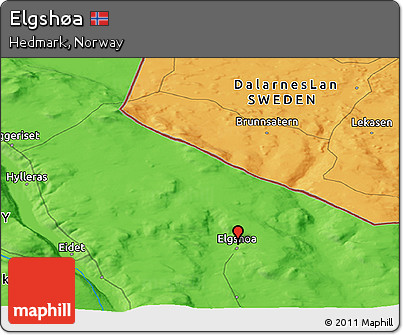 Political Panoramic Map of Elgshøa