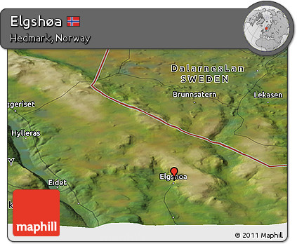Satellite Panoramic Map of Elgshøa