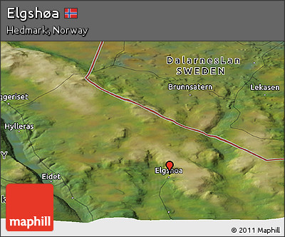 Satellite Panoramic Map of Elgshøa
