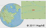 Savanna Style Location Map of the area around 61° 39' 52" N, 125° 1' 30" E