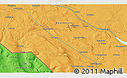 Political 3D Map of the area around 61° 39' 52" N, 12° 49' 29" E