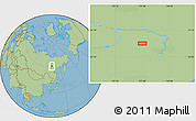Savanna Style Location Map of the area around 61° 39' 52" N, 132° 40' 30" E