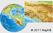 Physical Location Map of the area around 61° 39' 52" N, 134° 13' 29" W