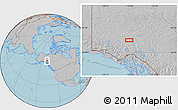 Gray Location Map of Montague, hill shading