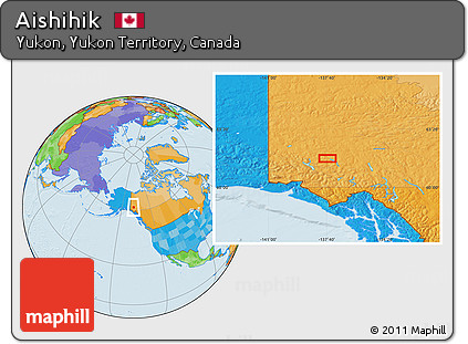 Political Location Map of Aishihik
