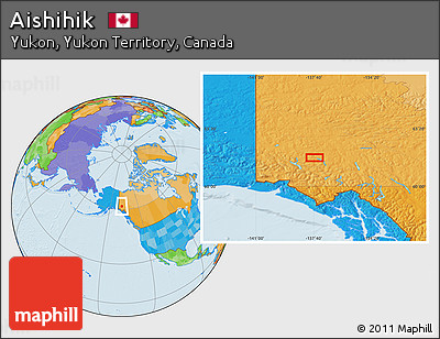 Political Location Map of Aishihik
