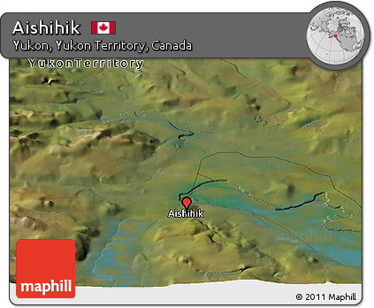 Satellite Panoramic Map of Aishihik