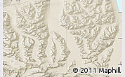 Shaded Relief Map of the area around 61° 39' 52" N, 146° 58' 29" W