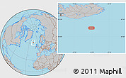 Gray Location Map of the area around 61° 39' 52" N, 16° 4' 29" W