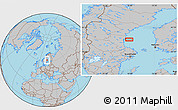 Gray Location Map of the area around 61° 39' 52" N, 17° 55' 29" E