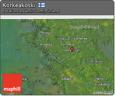 Satellite 3D Map of Korkeakoski