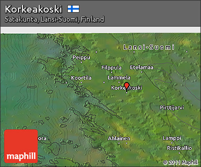 Satellite 3D Map of Korkeakoski