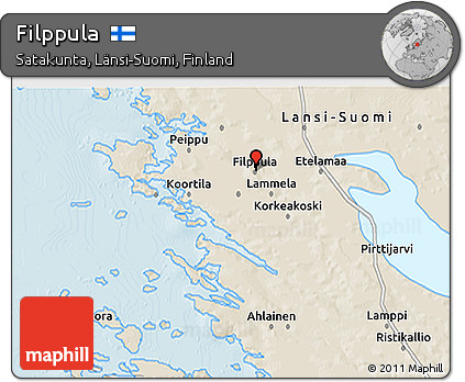 Shaded Relief 3D Map of Filppula