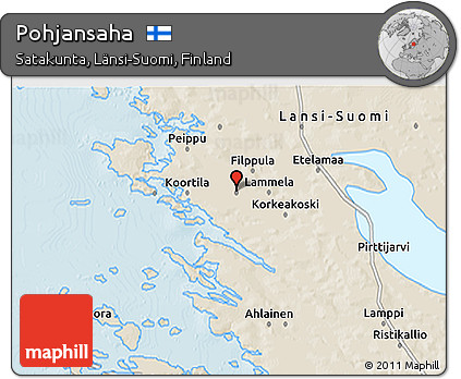 Shaded Relief 3D Map of Pohjansaha