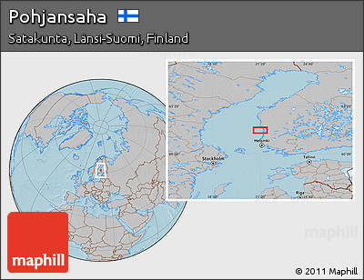 Gray Location Map of Pohjansaha, hill shading
