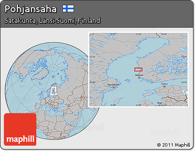 Gray Location Map of Pohjansaha, hill shading