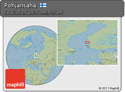 Savanna Style Location Map of Pohjansaha, hill shading