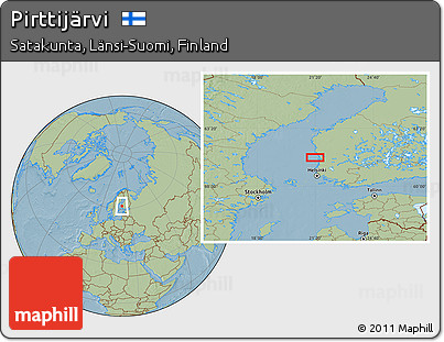 Savanna Style Location Map of Pirttijärvi, hill shading