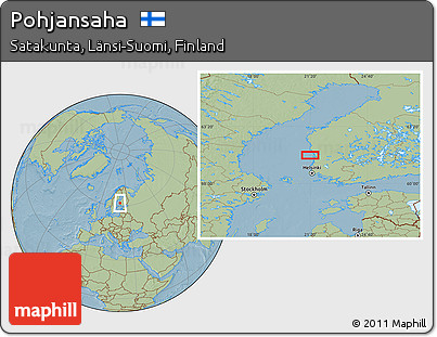 Savanna Style Location Map of Pohjansaha, hill shading