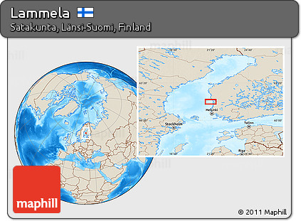 Shaded Relief Location Map of Lammela