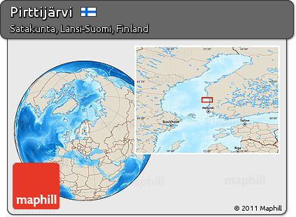 Shaded Relief Location Map of Pirttijärvi