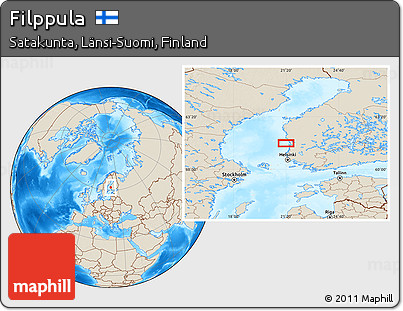 Shaded Relief Location Map of Filppula