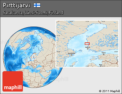 Shaded Relief Location Map of Pirttijärvi