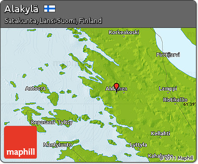 Physical Map of Alakylä