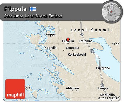 Shaded Relief Map of Filppula