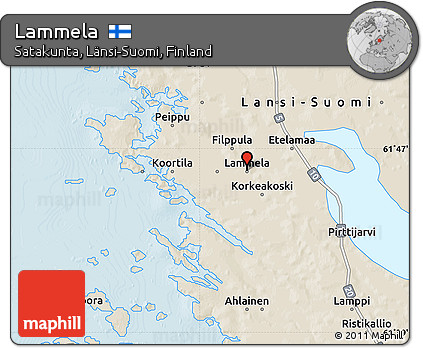 Shaded Relief Map of Lammela