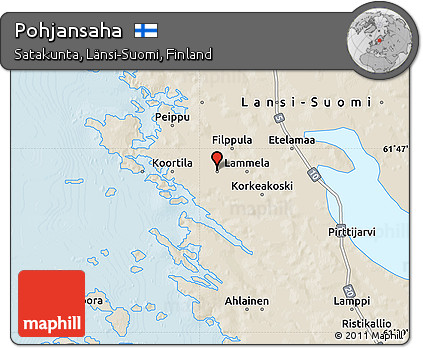 Shaded Relief Map of Pohjansaha