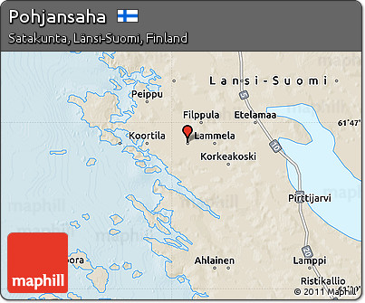 Shaded Relief Map of Pohjansaha