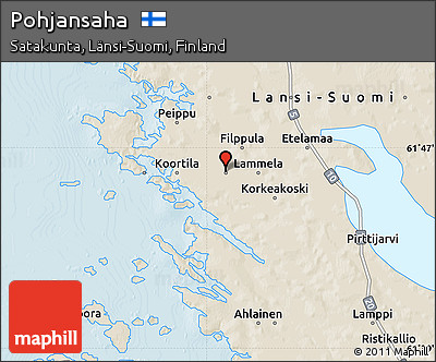 Shaded Relief Map of Pohjansaha