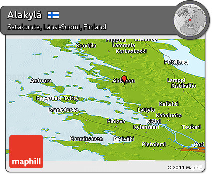 Physical Panoramic Map of Alakylä