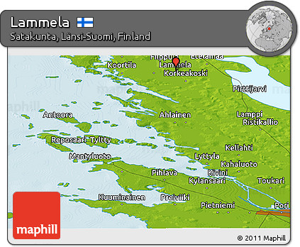 Physical Panoramic Map of Lammela