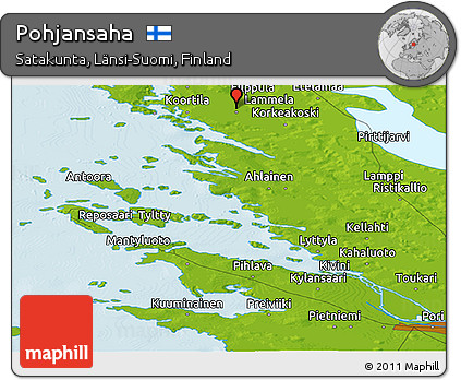 Physical Panoramic Map of Pohjansaha